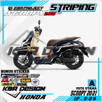 STRIPING SCOOPY 2021 (COD) STICKER STRIPING SEMI FULL MOTOR HONDA SCOOPY 2021 IP S-04 KBR DESIGN