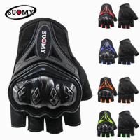 SUOMY SU-10H Half-Finger Motorcycle Gloves Summer Racing Cross-Country Anti-Fall Breathable Shock Absorbed Gloves M/L/XL