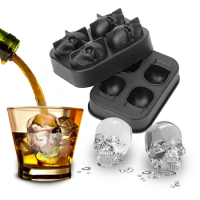 Chocolate Mould Skull Shape Ice Cube Maker 3D Silicone Mold Creative Ice Tray Ice Cream DIY Tool Whiskey Wine Cocktail Ice Cube