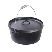 Belly Big Safe Small With Steamer Distributor Casserole Shallow Metal Bbq Camping Set Classic Round Coated Dutch Oven