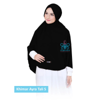 Afna Khimar Ayra Tali Wolfis Jet Black S Jilbab Hijab Syari Pet Antem