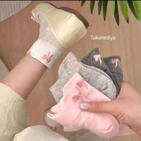 5 Pasang Kaos Kaki Wanita Polos Kekinian Korea Style Motif Pita Simple Sock Fashionabel KK-156