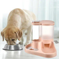 Pet Feeder with Dry Wet Separation 2-in-1 Pet Feeder Capacity Transparent Cat Dog Food Water Dispenser Automatic Pet Accessories