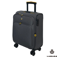 【LAMADA】19吋 限量款輕量都會系列布面登機箱/旅行箱/行李箱/布箱(灰)