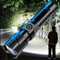 SENTER LED K71 SWAT - ZOOM - CAHAYA TERANG - JARAK JAUH - BISA DI CAS - USB TYPE-C
