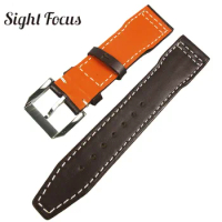 20mm 21mm Brown Calfskin Leather Watch Band for IWC Pilot Mark XVIII Spitfire Prince Watch Strap IW327004 IW377714 Belt Bracelet