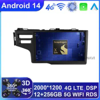 Android 14 Car Radio For Honda Jazz 3 2015 - 2020 Fit 3 GP GK 2013 - 2020 QLED Multimedia Player Navigation BT Carplay Auto GPS