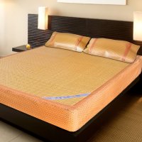 凱蕾絲帝 台灣製造~厚床專用柔藤紙纖床包涼蓆三件組(雙人加大6尺-床蓆*1+枕蓆*2)