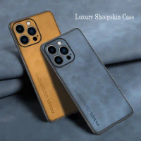 Luxury Sheepskin Leather Shockproof Silicone Case For Apple iPhone 14 13 12 11 X XS XR Pro Max Mini Plus SE 3 Phone Cases Cover