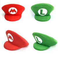 Super Mario Children Hat Peaked Cap Mario Bros Cosplay Prop Dress Up Supplies Hot Game Cute Caps Party Favors Kid Birthday Gift