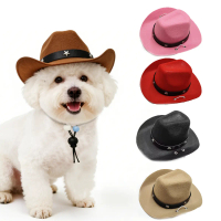 Pet Stylish Western Cowboy Hat Adjustable Headwear For Outdoor Summer Cat &Dog Accessories Travel Ph