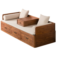 家具 羅漢床新中式實木老榆木推拉床榻小戶型沙發客廳家具組合