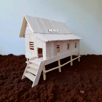 miniatur rumah adat boyang mandar sulawesi barat stik eskrim LED