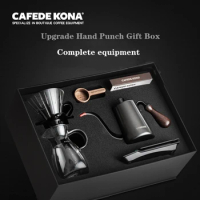 CAFEDEKONA hand drip coffee set 6PCS ( filter+dripper+kettle+scale+server+measuring) coffee gift box