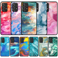 JURCHEN Silicone Phone Case For Huawei P20 P30 P40 P50 Lite E Pro Plus 5G Gradual Color Oil Watercolor Painting Texture Cover