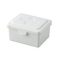 小禮堂 INOMATA 日製 方形塑膠掀蓋收納盒 抽取式紙巾盒 口罩盒 (白) 4905596-275169