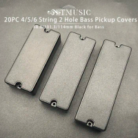 20Pcs 4/5/6 String Bass Pickup Cover 2 Hole Bass Pickup Sealed Cover Solid ABS Pickup Cover 88.8/101.3/114mm Black