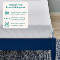 Marley 8 Inch Cooling Gel Memory Foam Mattress, Queen Size, Bed in a Box, Medium Firm Support