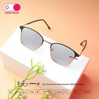【BELI 1 PCS MINUS GRATIS 1 KACAMATA】KACAMATA MINUS PHOTOCROMIC KOTAK AB-1924 Lensa Hitam Frame Elega