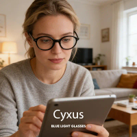 Cyxus Kính Chống Ánh Sáng Xanh Cho Nữ Gọng Oval Acetate Giảm Mỏi Mắt Bảo Vệ Mắt Chống Tia UV400 8348