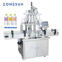 ZONESUN ZS-YT4T-4D Automatic Filling Machine 4 Diving Heads Foamy Soap Liquid Shampoo Bottle Piston Water Filler