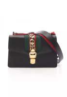 Gucci Pre-Loved Gucci Sylvie Small web line Shoulder bag leather black