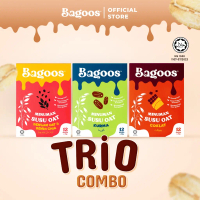 BAGOOS TRIO Oat Drink - Chocolate (35g x 12s) + Chia Seed (35g x 12s) + Dates (30g x 12s) [HALAL]