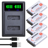 Batmax NP-BX1 NPBX1 1860mAh battery+LED Dual Charger For Sony ZV-1F VLog VFDR-X3000R RX100 AS100V AS300 HX400 HX60 AS50 WX350