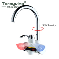Torayvino Instant Tankless Electric Faucet Kitchen Hot Water Heater Instant Heating Water Heater Eith LED Electric Faucet