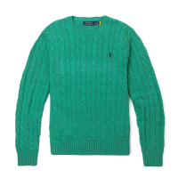 Polo Ralph Lauren 年度熱銷經典刺繡小馬麻花針織毛衣-綠色