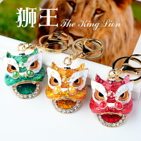 傳統特色國潮醒獅鑰匙扣麒麟鑲鉆中國風送外國人老外掛件舞獅舞龍