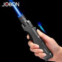 JOBON Metal Butane Gas Lighter Blue Flame Torch Turbo Jet Lighter Windproof for Cigar Outdoor Camping Kitchen Lighters