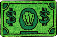 Funny Money Bill Rug for Bedroom Bathroom Non-Slip Soft Shag Rug Cartoon Dollar Bill Decor 3x2ft Gre