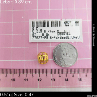 Emas 916,Bead Pdr Bead Bjt Net Crki 0.89cm Design:7927<M0SY1>P916B(M9)-Size: 0.47cm