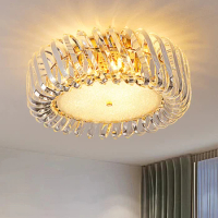 Modern Crystal Ceiling Lamps LED Round Ceiling Lights Fixture American Luxury Hanging Lamp Bedroom Dining Room Home Lustres