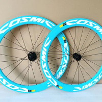 COSMIC-Road Bike Carbon Wheels, Disc Brake, Bicycle Wheelset, Tubeless Clincher, Blue, 700C