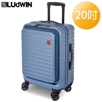 【LUDWIN 路德威】 德國20吋上掀前開式可擴充行李箱(多色任選)-冰鑽藍