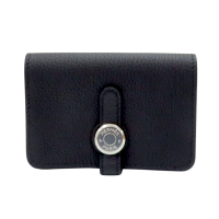 【二手名牌BRAND OFF】HERMES 愛馬仕 黑色 Togo牛皮 Dogon Compact 卡夾 零錢包 Z刻