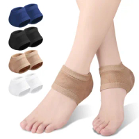 Gel Heel Protector Sleeve Silicone Heel Pads Heel Cups Plantar Fasciitis Support Feet Care Skin Repair Cushion Half-yard Socks