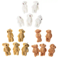 5PCS Small Bears Plush Soft Toys Pearl Velvet Dolls Gifts Mini Teddy Bear Wholesale