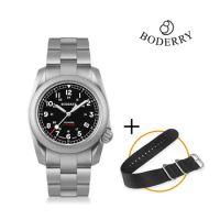 Boderry Voyager Field Watch Titanium Automatic Dive Wristwatch 100M Waterproof Titanium Bracelet Top Clock Military Watch Men