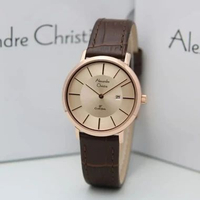 Jam Tangan Alexandre Christie AC8599 AC 8599 Original Bergaransi Resmi 1 Tahun Wanita Rosegold Brown