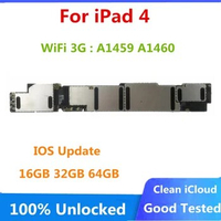 For iPad 4 WIFI 3G A1458 A1459 A1460 Original Unlocked Motherboard Logic Board 16GB 32GB 64GB Support IOS Update Full Chips