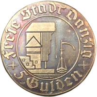 1932 Free city of Danzig 5 Gulden Grain Elevator