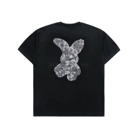 ADLV [acmé de la vie] BEAR DOLL FUZZY RABBIT SHORT SLEEVE T-SHIRT BLACK