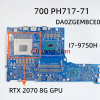 DA0ZGEMBCE0 For Acer Predator Helios 700 PH717-71 Laptop motherboard with I7-9750H CPU RTX 2070 8G GPU 100% Tested OK