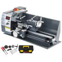 VEVOR Metal Lathe 750w Mini Lathe Machine 8 x16 Inch Metalworking 38mm Spindle Hole With 125mm Chuck For Threading Making