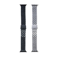 【蘋果庫Apple Cool】Apple Watch S7/6/SE/5/4 42/44/45mm 五排實心切面鋼帶