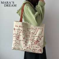 Mara's Dream Canvas Bag Handbag For Women Shopper Tote Bag Fashion Designer Bag Japanese Style Cartoon Cute Cat Eco Shoulder Bag