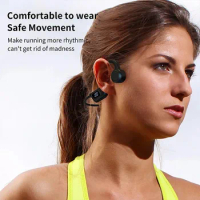 Digital Display Bone Conduction Tws Wireless Bluetooth Earphones with MP3 Memory Card Behind-the-Neck Running Sports Headphones